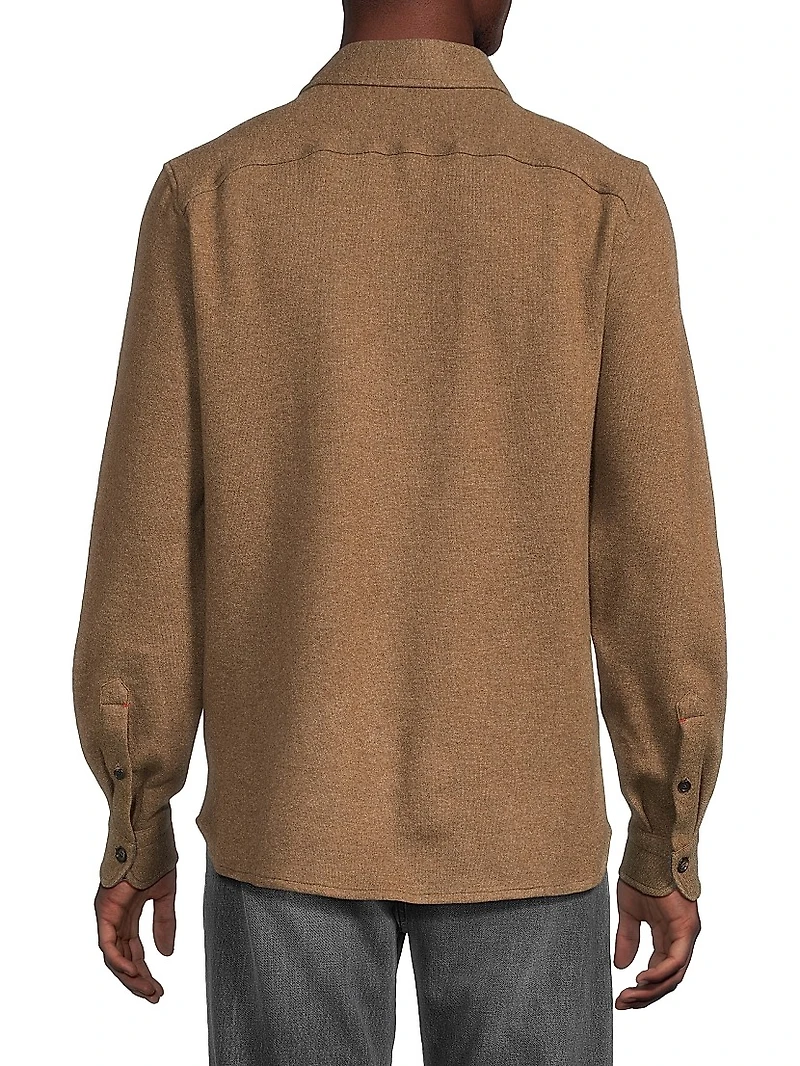 Stretch-Cashmere Double Face Overshirt