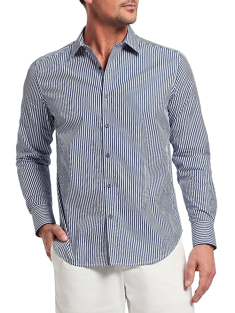 Greenwich Striped Cotton Shirt
