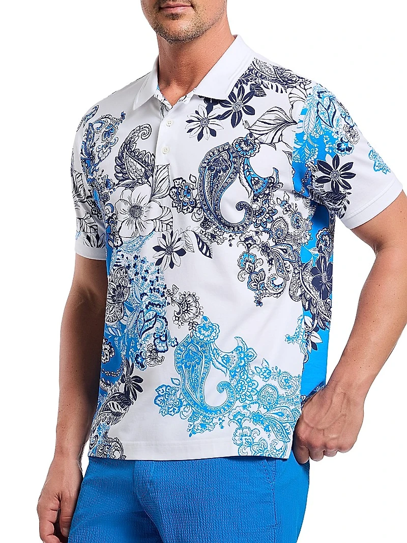 Orzell Printed Cotton Polo Shirt