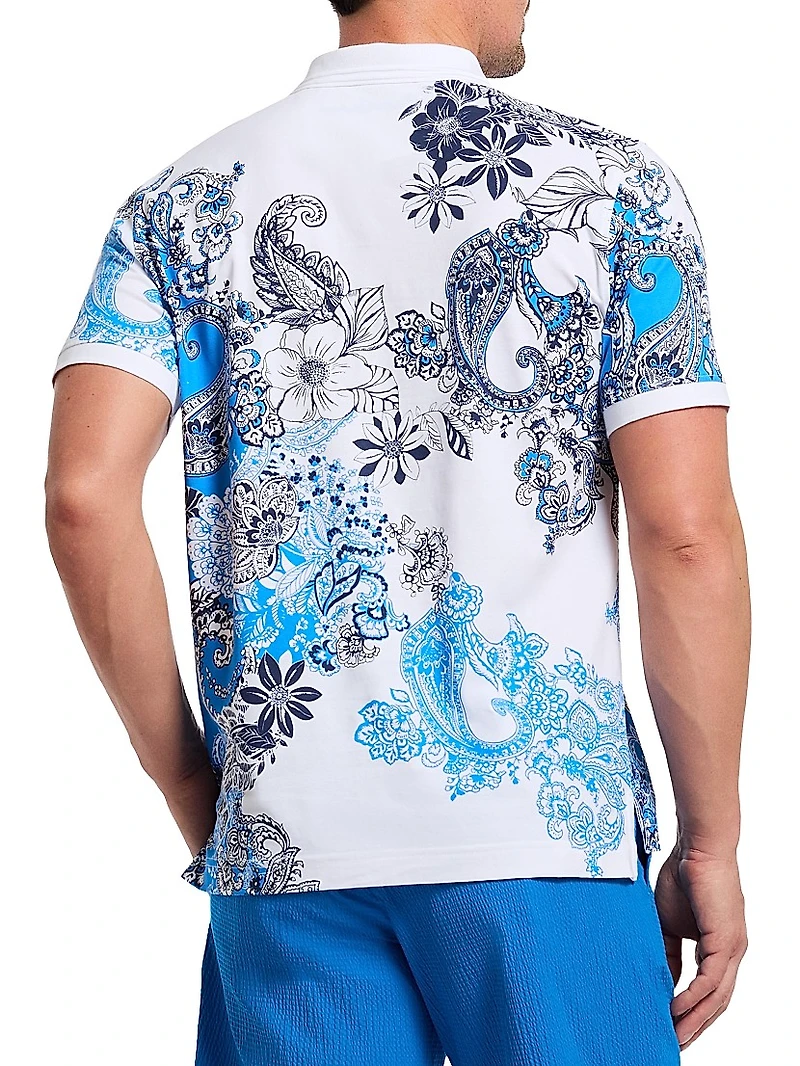 Orzell Printed Cotton Polo Shirt