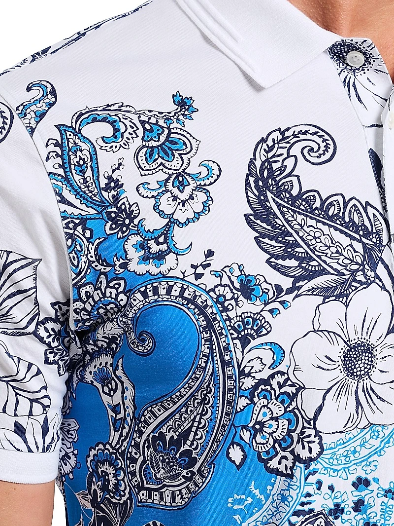 Orzell Printed Cotton Polo Shirt