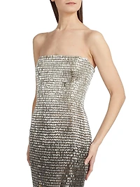 Ombré-Sequined Strapless Cocktail Dress