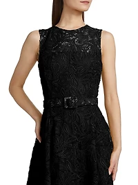 Feather Scroll Guipure Day Dress