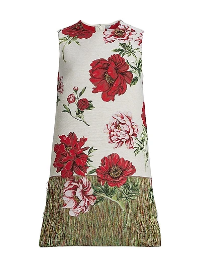 Peony Unravel Jacquard Day Dress