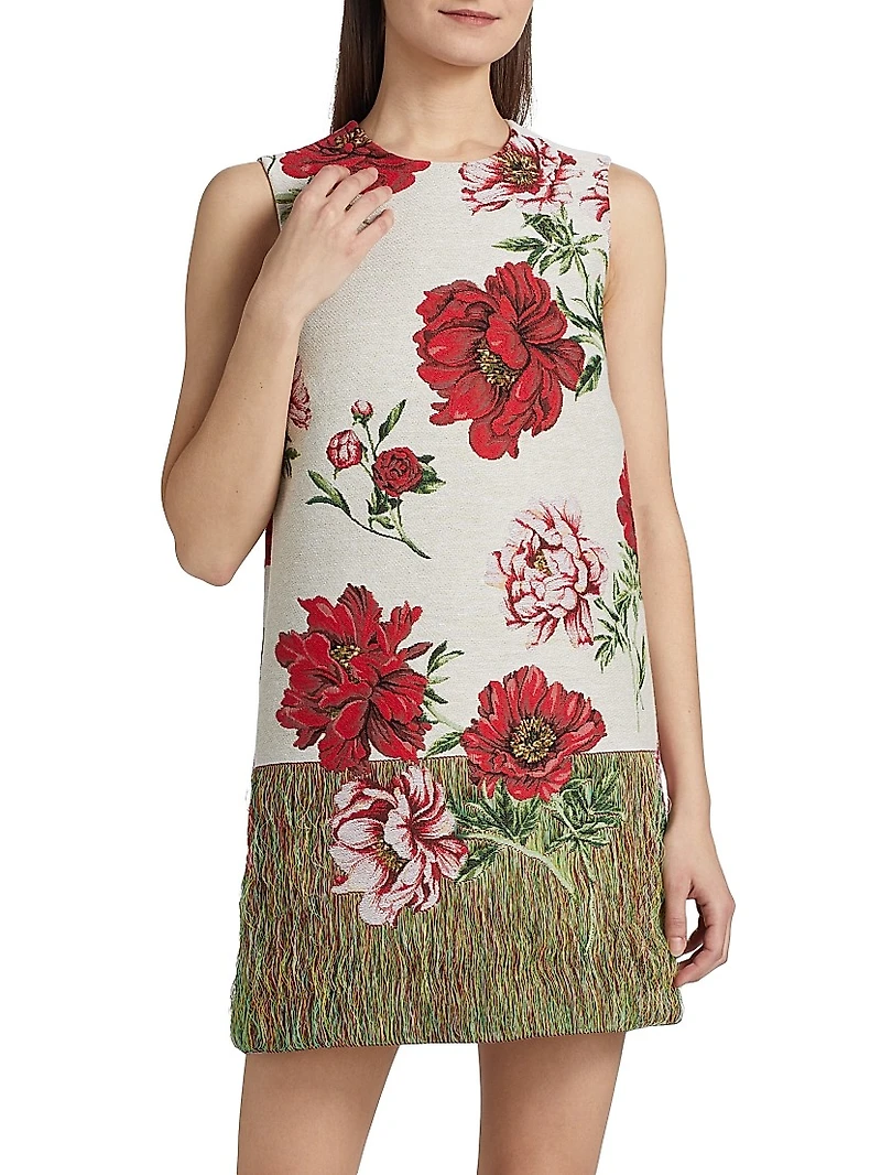 Peony Unravel Jacquard Day Dress