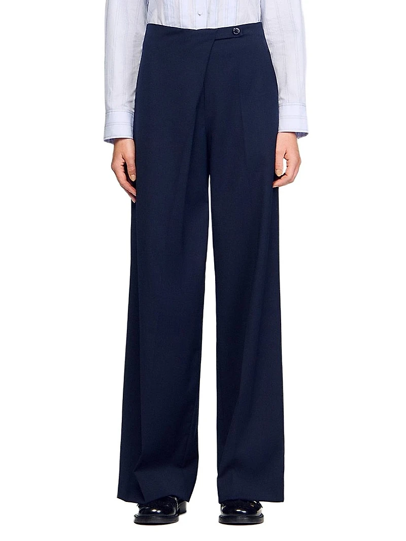 Asymmetric Straight Leg Trousers