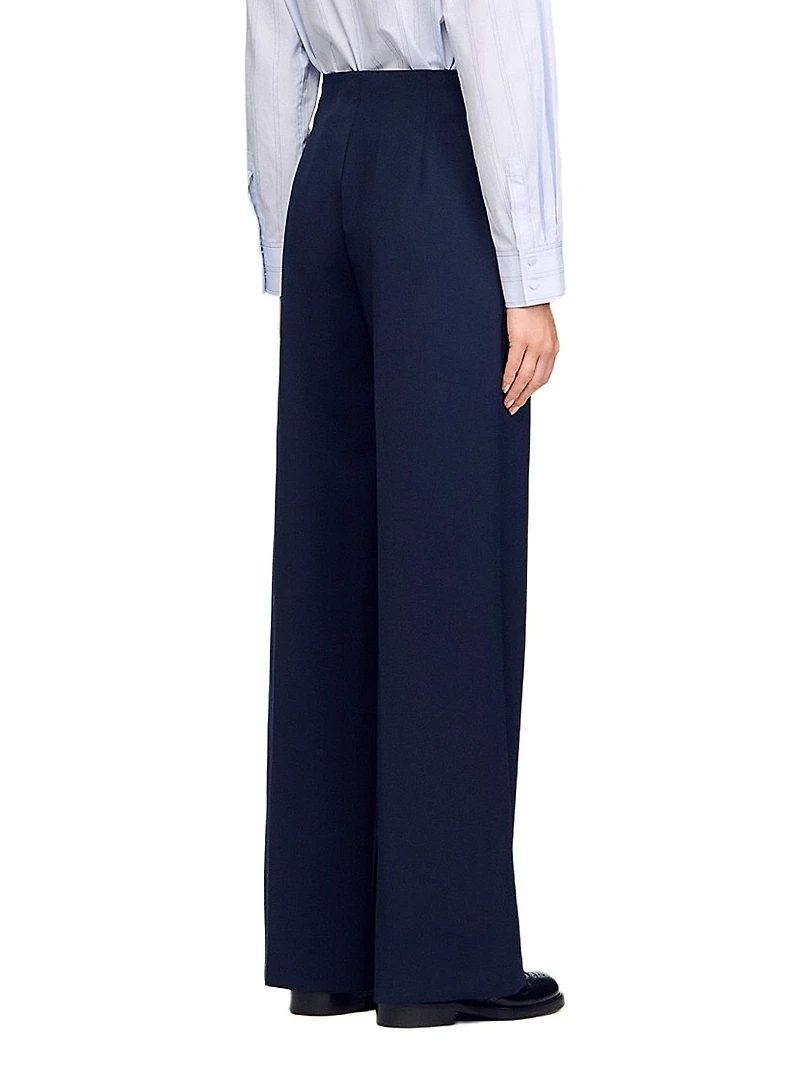 Asymmetric Straight Leg Trousers