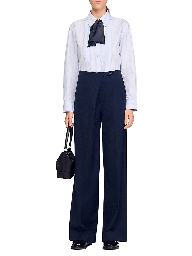 Asymmetric Straight Leg Trousers