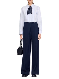 Asymmetric Straight Leg Trousers