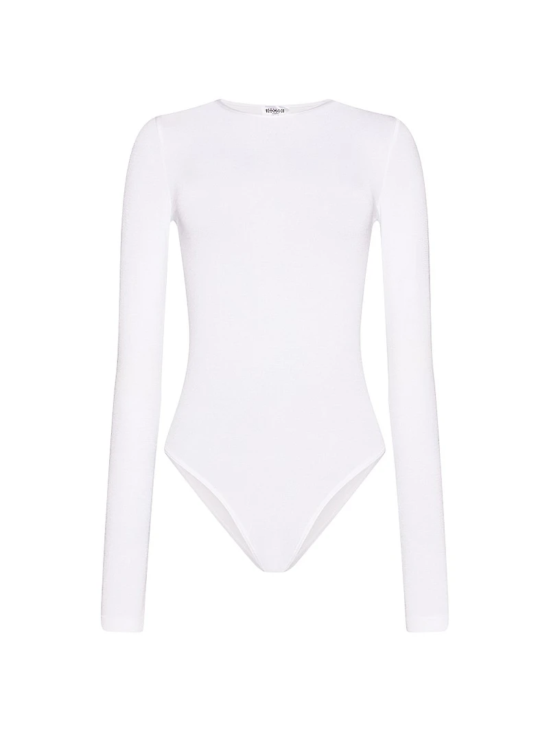 Jewel Neck Long-Sleeve Bodysuit