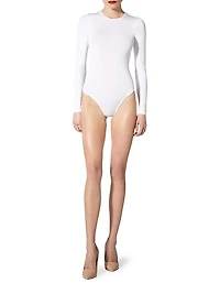 Jewel Neck Long-Sleeve Bodysuit