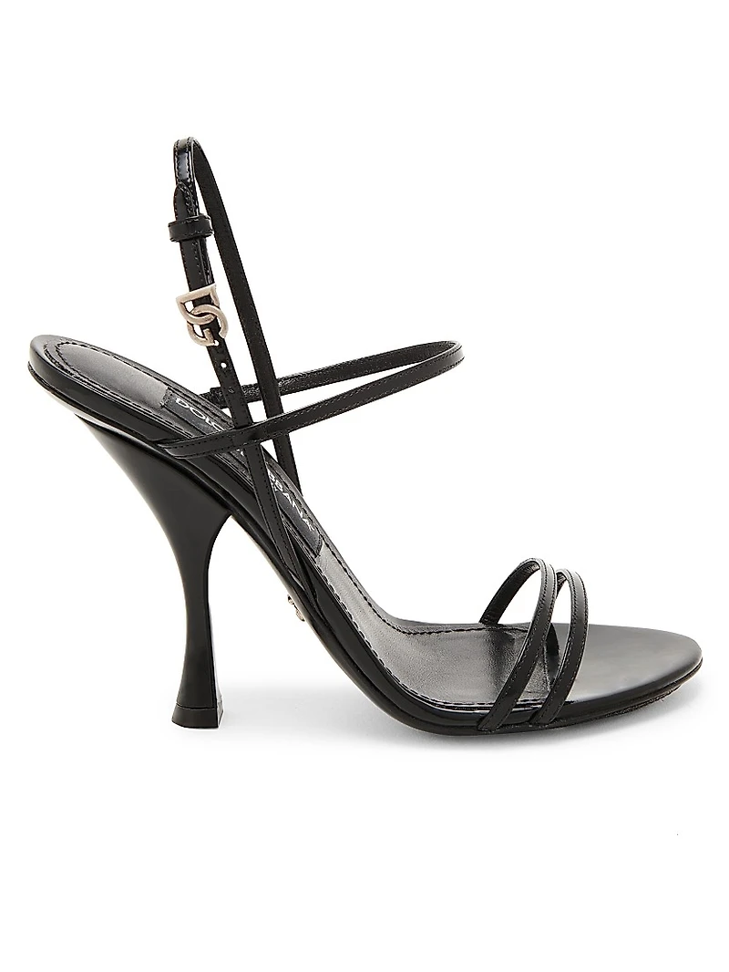 Logo-Buckle Leather Sandals
