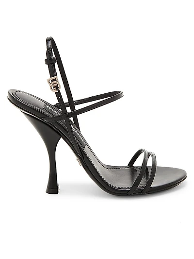 Logo-Buckle Leather Sandals