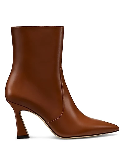 Vinnie 85MM Leather Zip-Up Booties