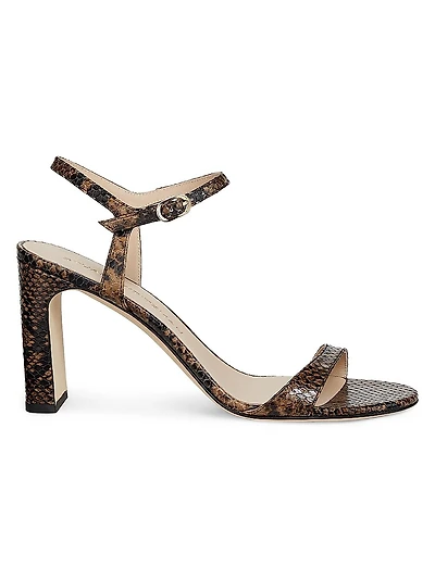 Sandals Babette 85MM Snake-Embossed Leather