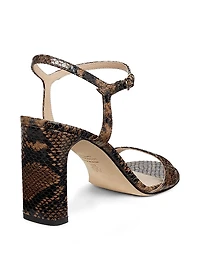 Sandals Babette 85MM Snake-Embossed Leather