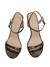 Sandals Babette 85MM Snake-Embossed Leather
