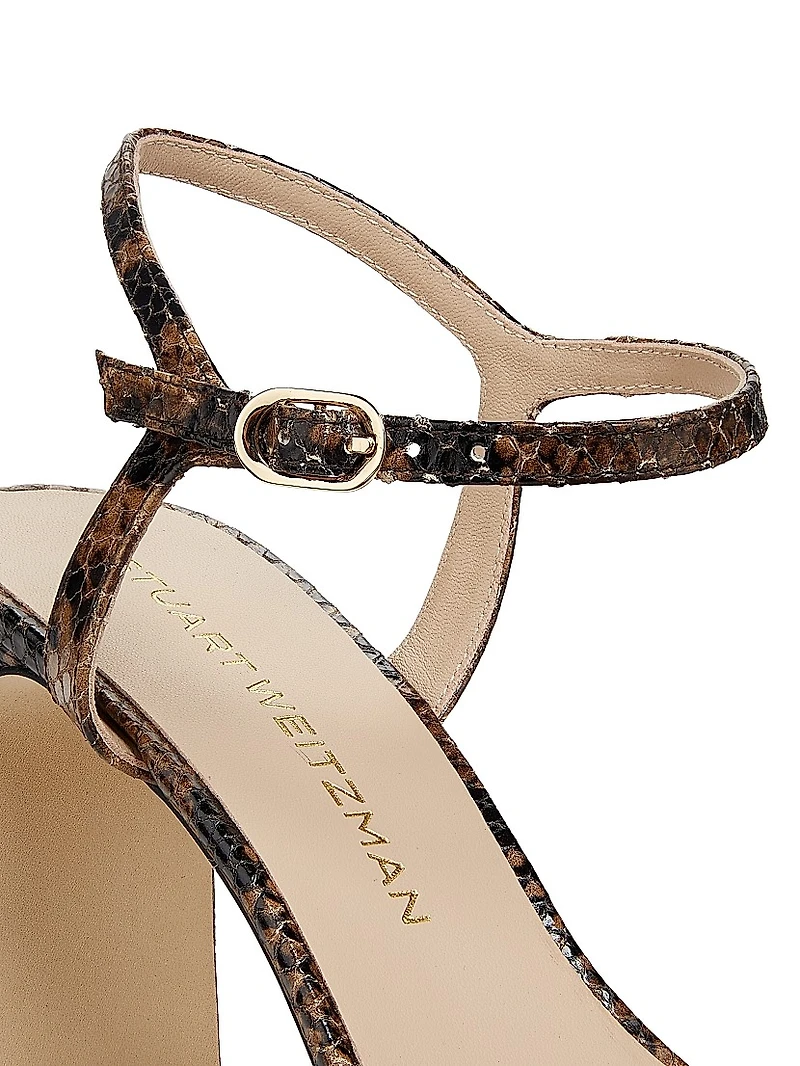 Sandals Babette 85MM Snake-Embossed Leather