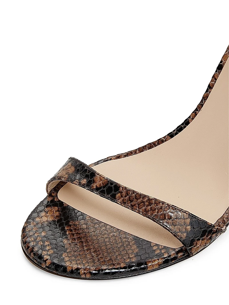 Sandals Babette 85MM Snake-Embossed Leather