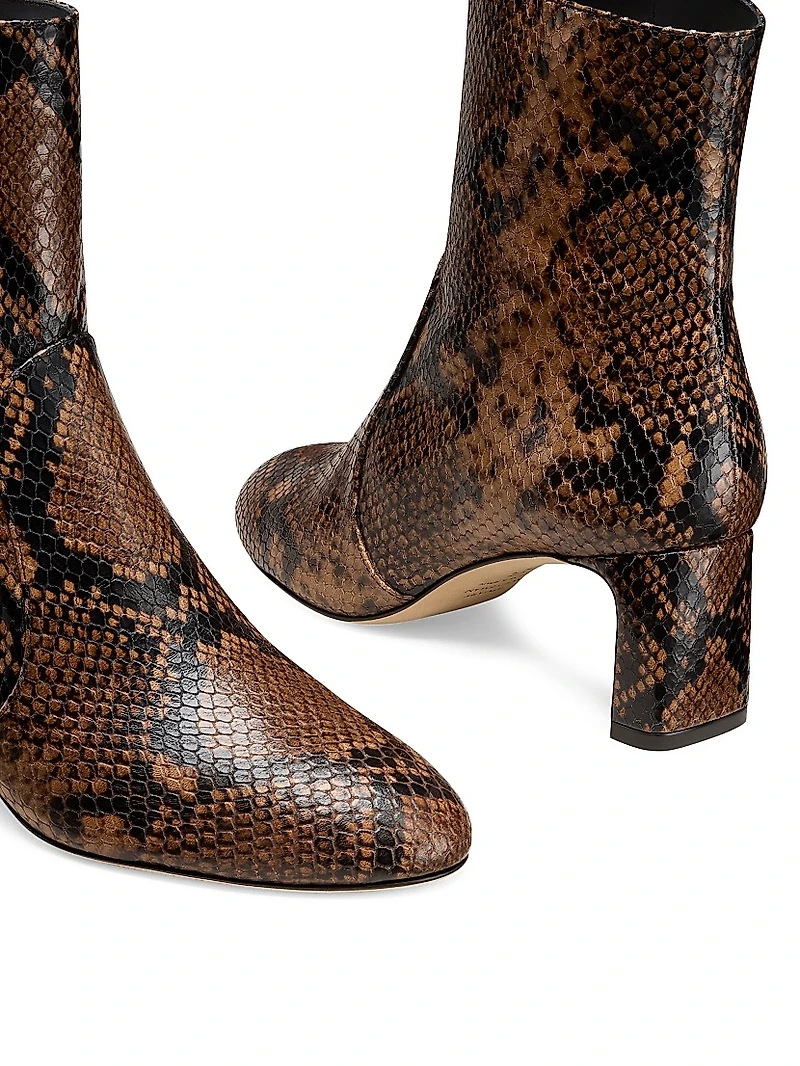 Babette 60MM Snake-Embossed Leather Boots
