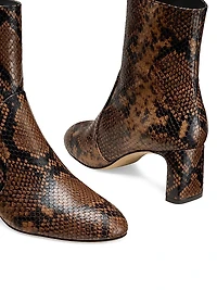 Babette 60MM Snake-Embossed Leather Boots