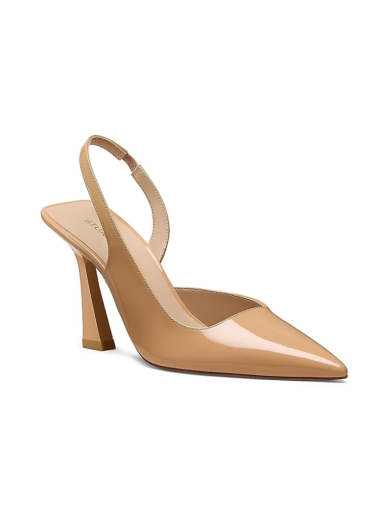 Vinnie 85MM Patent Leather Slingback Pumps