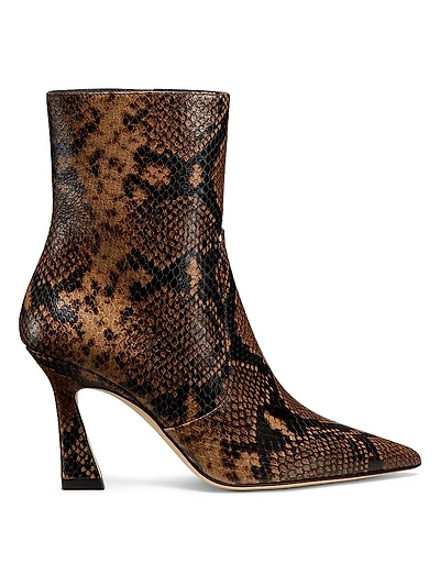 Vinnie 85MM Snake-Embossed Leather Boots