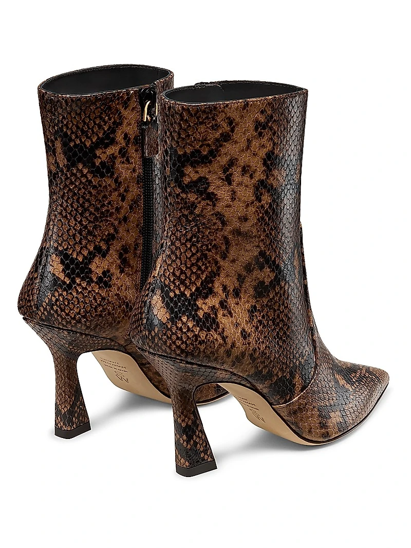 Vinnie 85MM Snake-Embossed Leather Boots