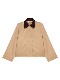 Trapeze Jacket with Contrast Collar