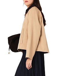 Trapeze Jacket with Contrast Collar