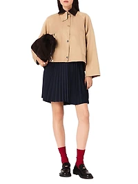 Trapeze Jacket with Contrast Collar