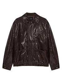Cracked Faux Leather Jacket