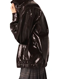 Cracked Faux Leather Jacket
