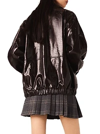 Cracked Faux Leather Jacket