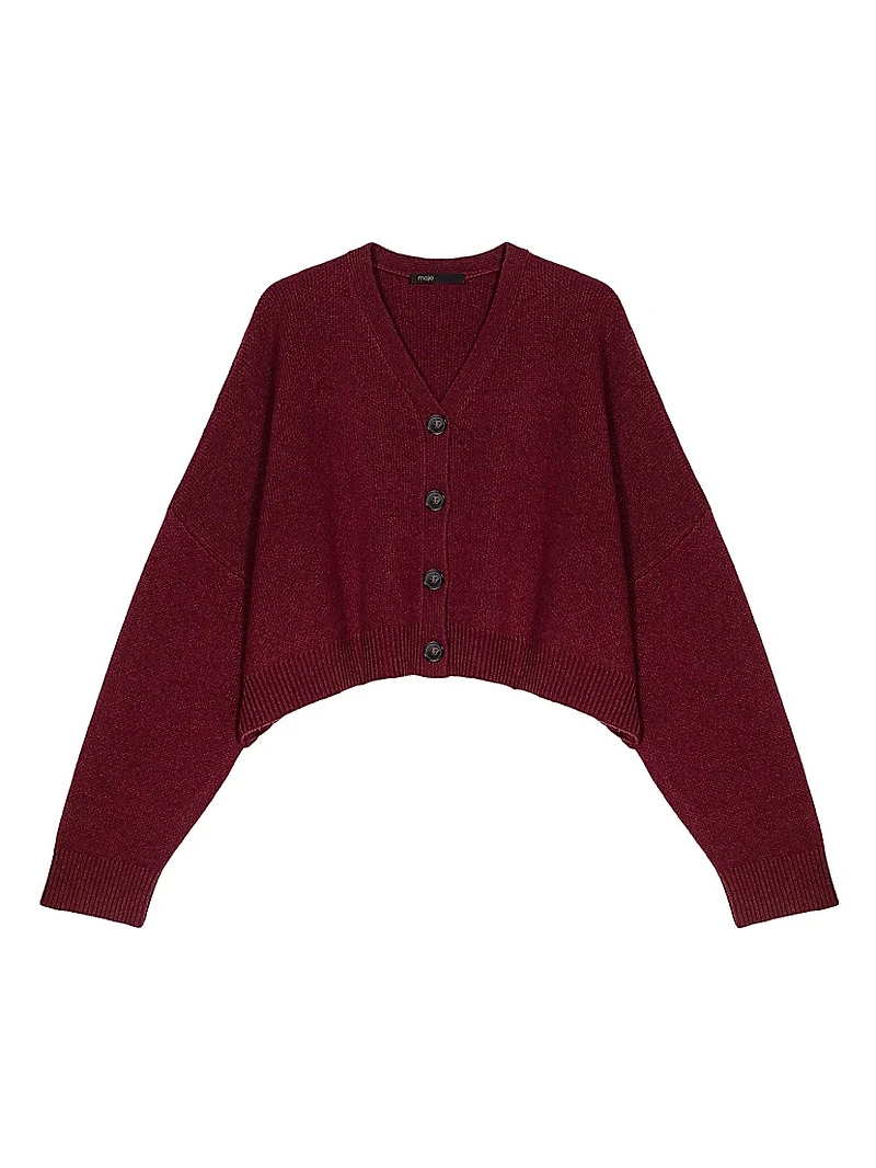 Cropped Wool Blend Cardigan