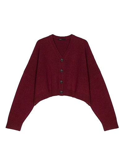 Cropped Wool Blend Cardigan