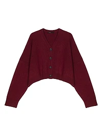 Cropped Wool Blend Cardigan