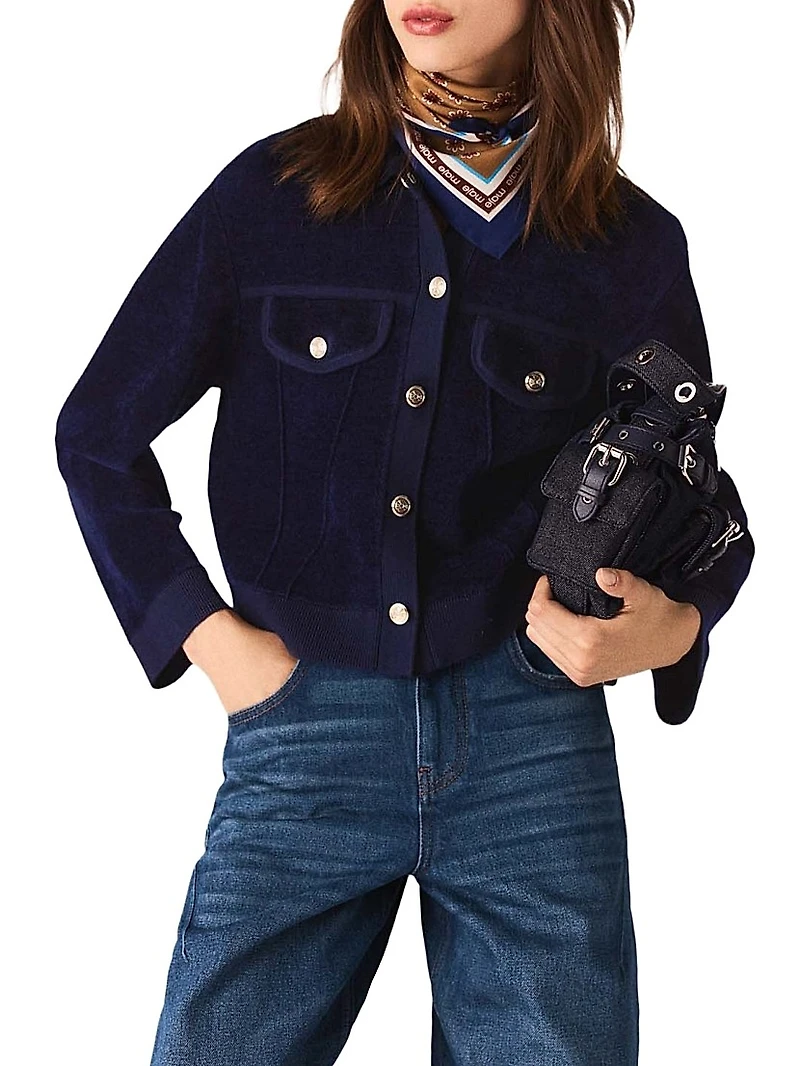 Cropped Velvet Jacket