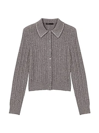 Rhinestone Collar Cardigan