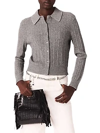 Rhinestone Collar Cardigan