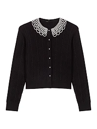 Cardigan with Removable Beaded Collar