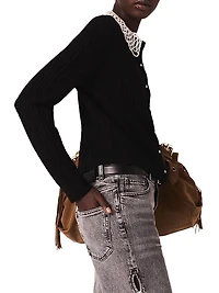 Cardigan with Removable Beaded Collar