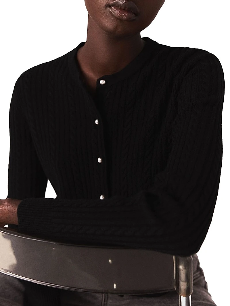 Cardigan with Removable Beaded Collar