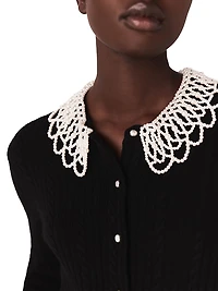 Cardigan with Removable Beaded Collar