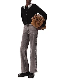 Cardigan with Removable Beaded Collar