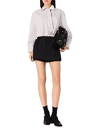 Striped Rhinestone Shirt with Tie