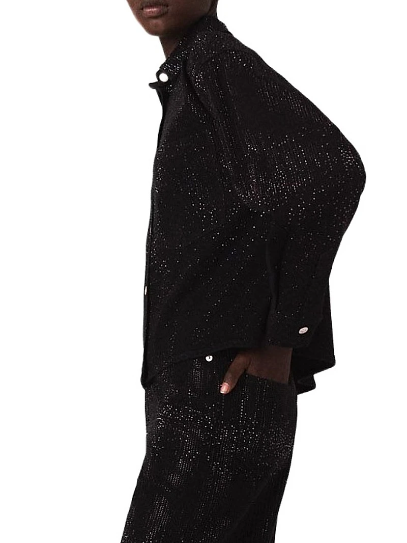 Rhinestone Denim Shirt