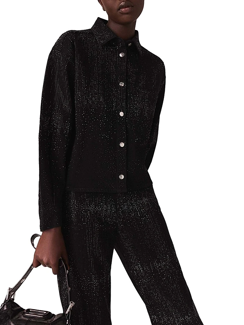 Rhinestone Denim Shirt