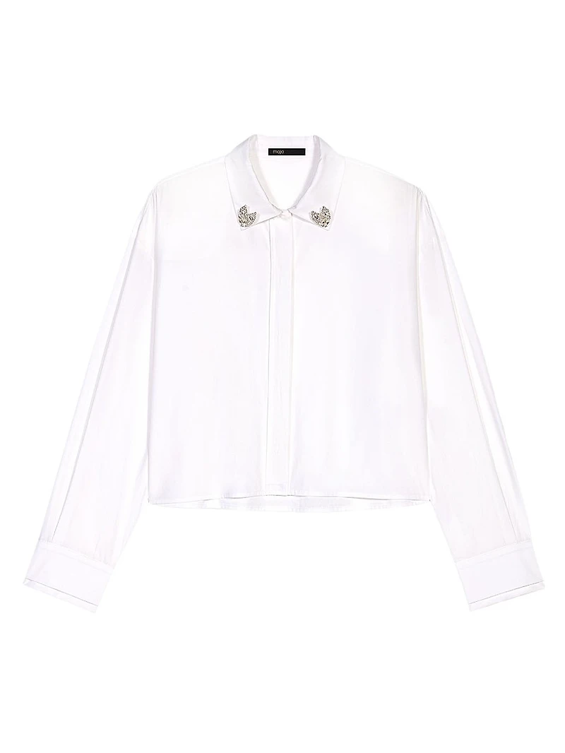 Cropped Shirt with Jewel Detail