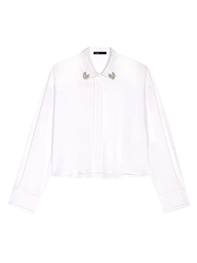 Cropped Shirt with Jewel Detail